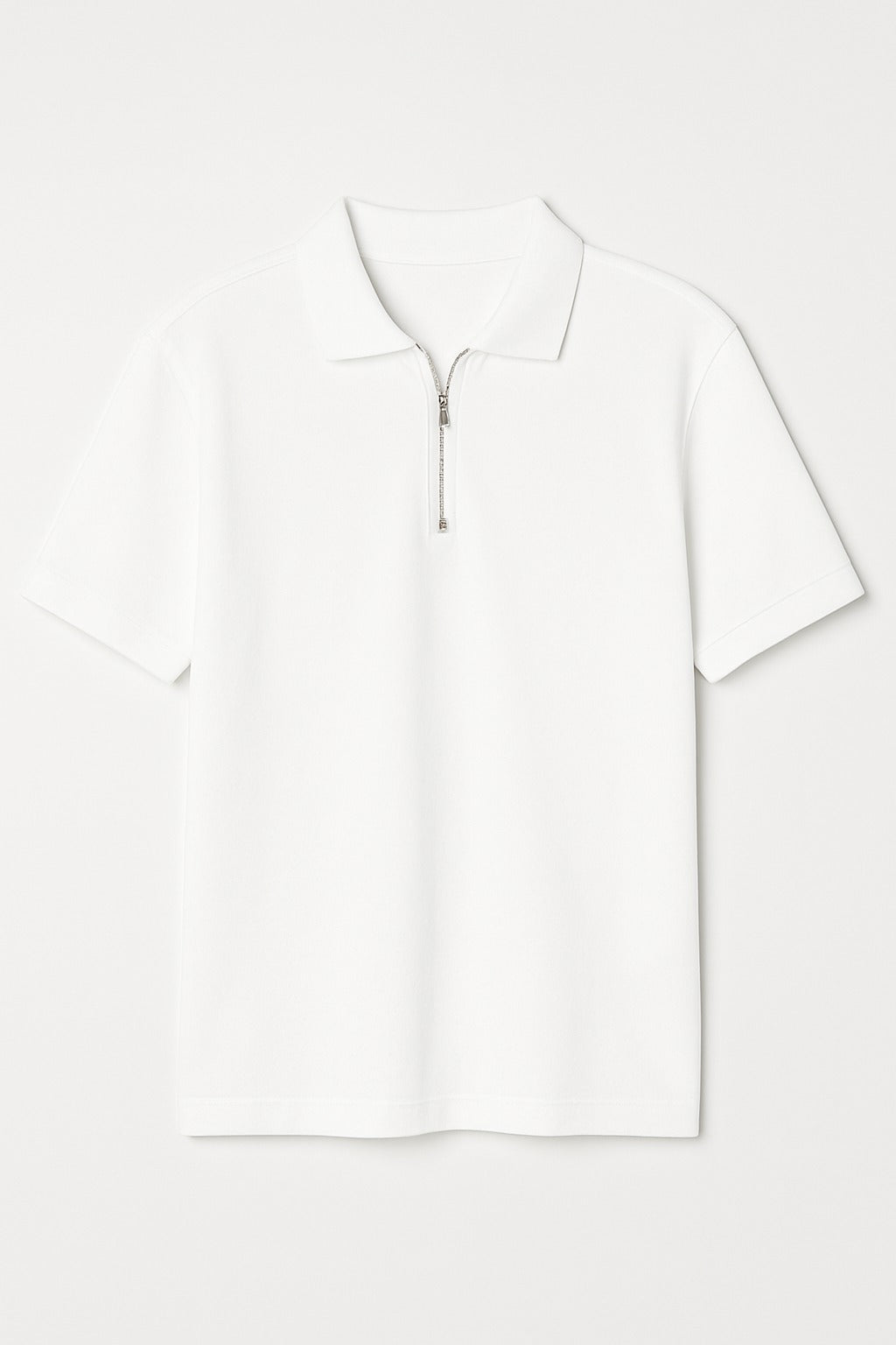 White Zipper polo