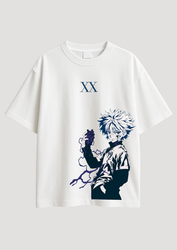 Killua XX Premium White Oversized T-Shirt